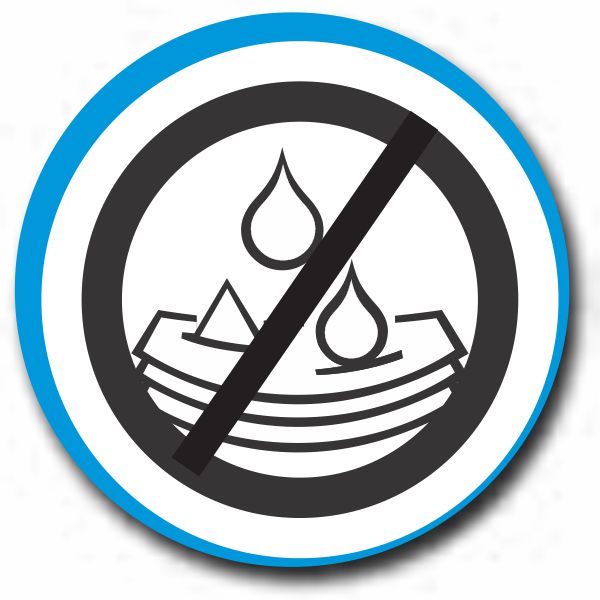 Low absorption on foam surface. icon